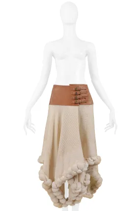 ALEXANDER MCQUEEN CREAM WOOL SKIRT 2003