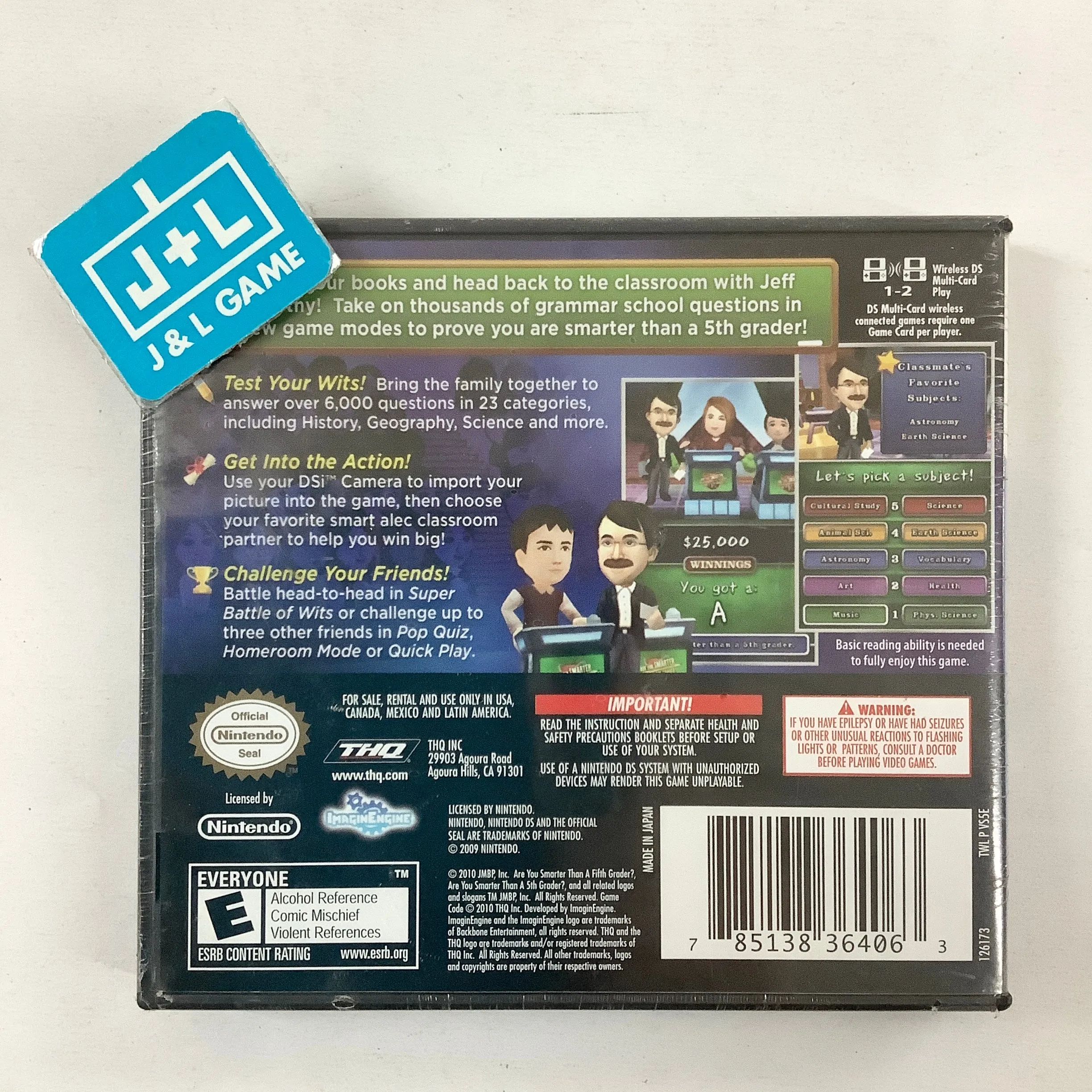 Are You Smarter Than a 5th Grader? Back to School - (NDS) Nintendo DS