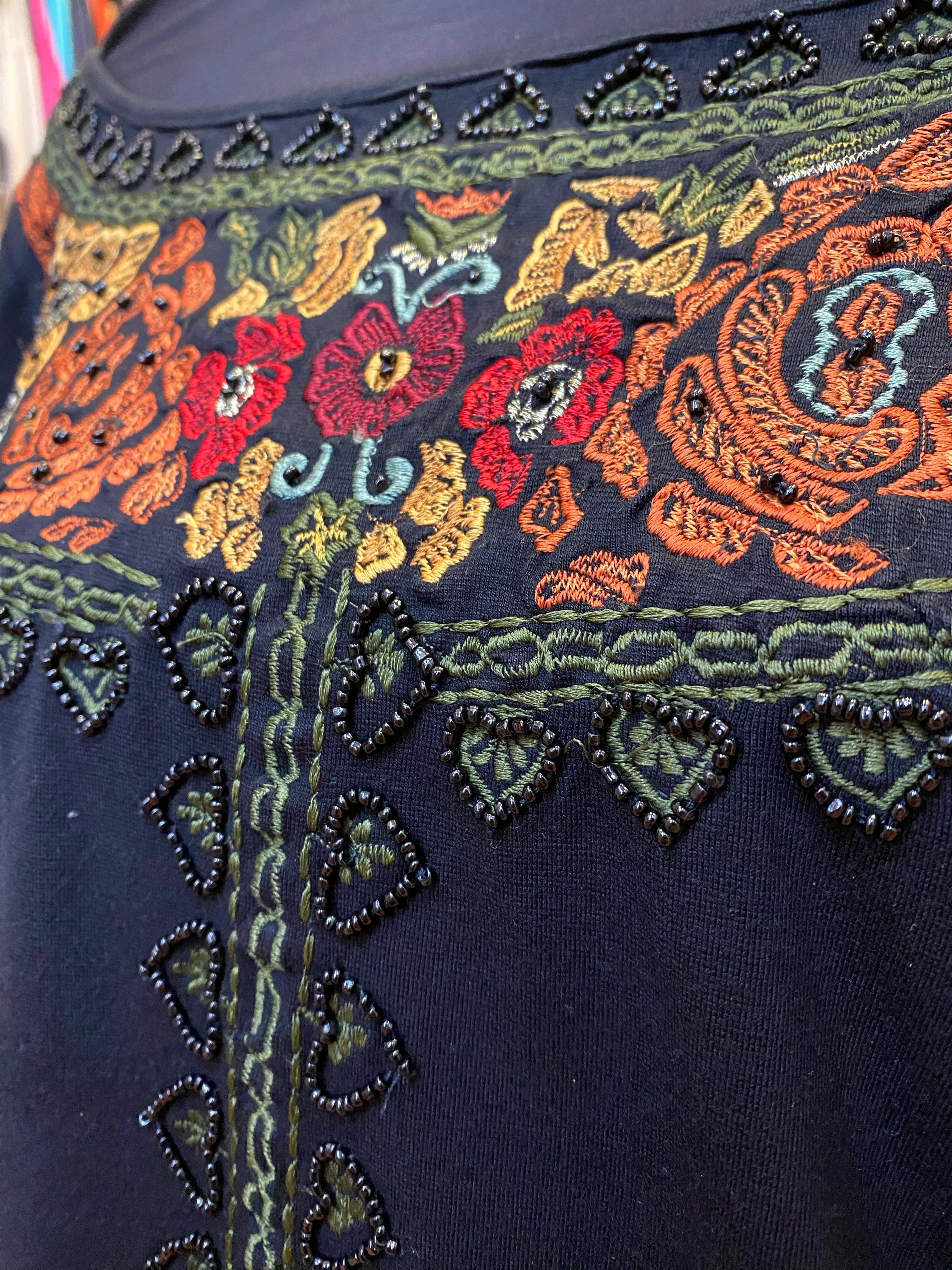 Blaze Black Embroidered Top by Vintage Collection