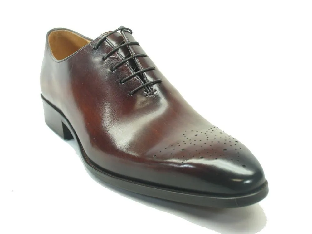 Burnished Calfskin Lace-Up Oxford Chestnut