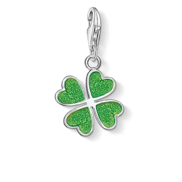 CHARM CLUB STERLING SILVER GREEN CLOVER CHARM