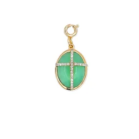 Cross Chrysoprase Charm