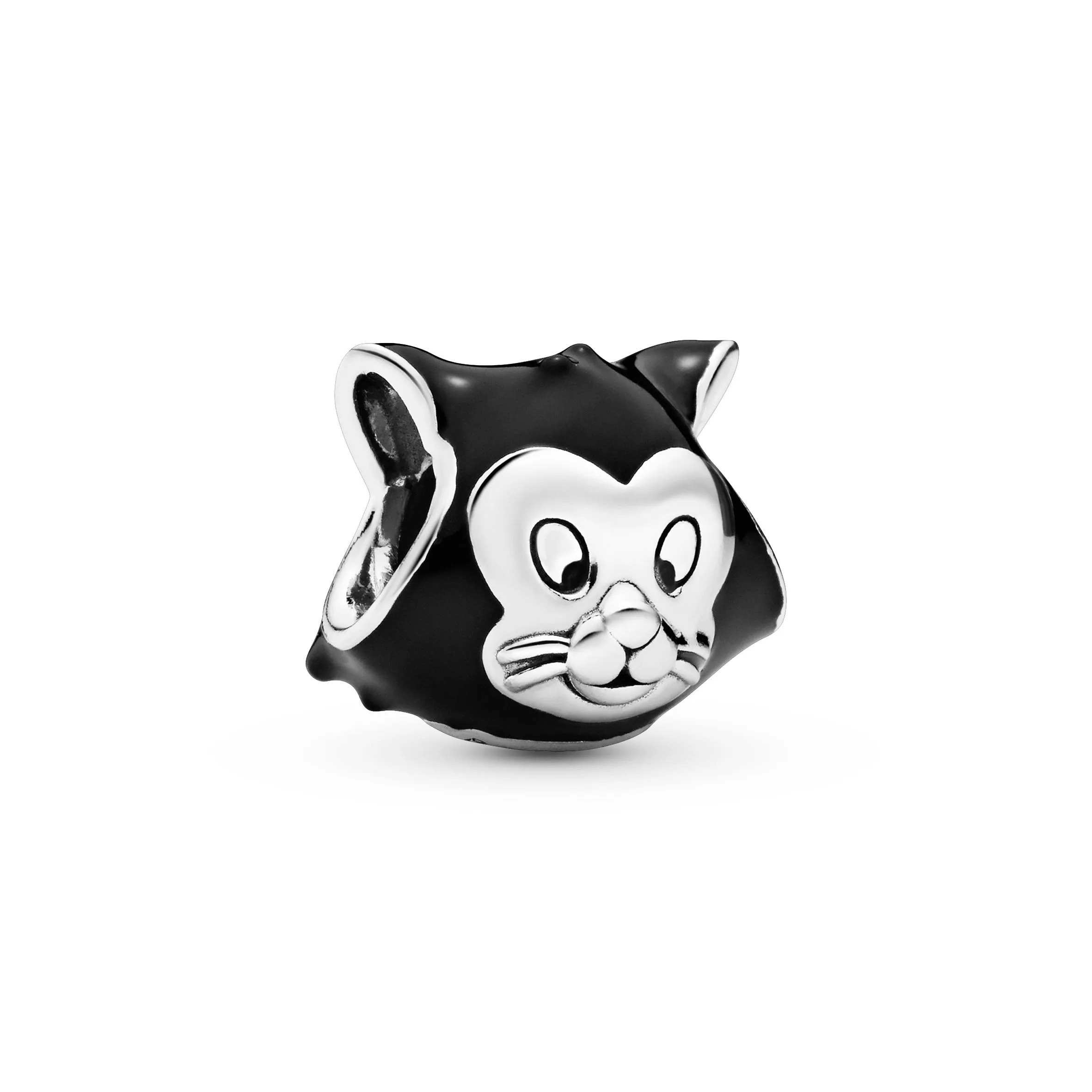 Disney Figaro silver charm with black enamel