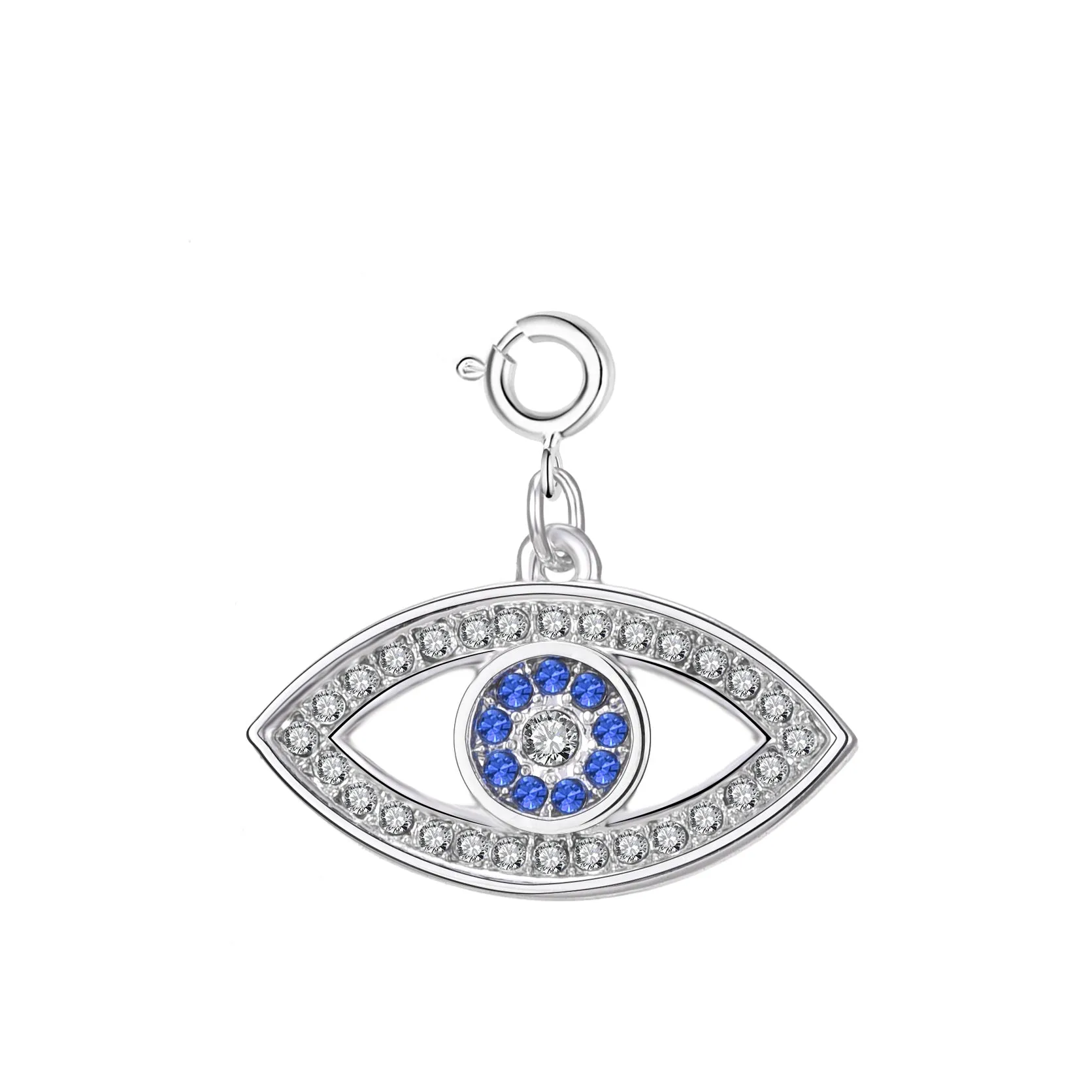 Evil Eye Charm Created with Zircondia® Crystals