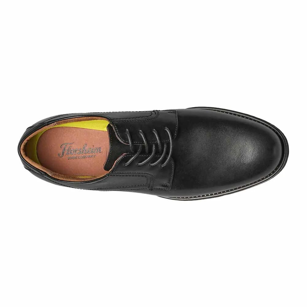 Florsheim Midtown Black Leather Plain Toe Oxfords