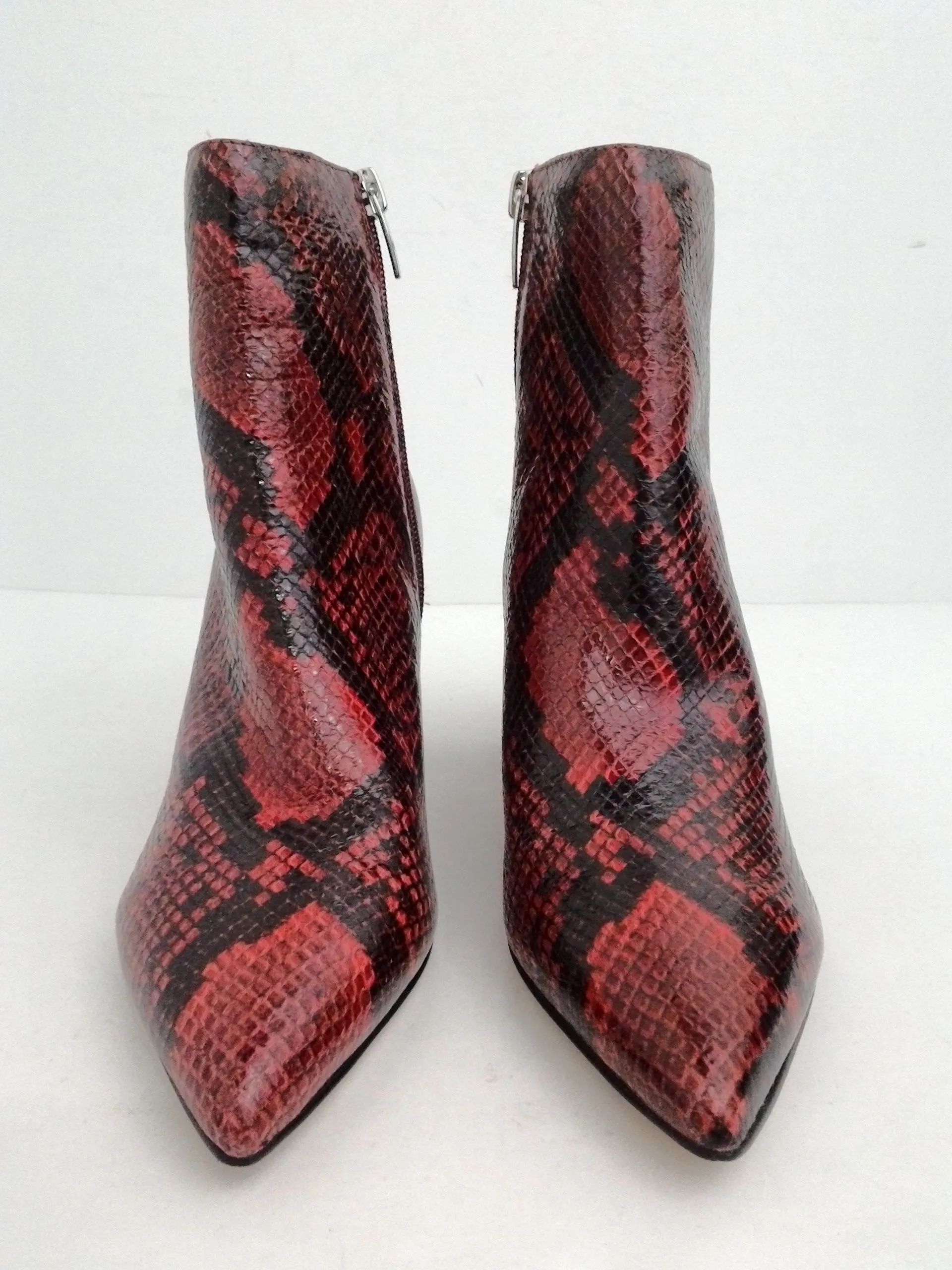 Marc Fisher Women's Red/Black Snake Print Booties Size 7 M