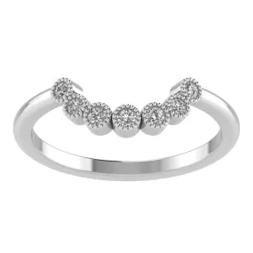 Mountz Collection Roman Arch Milgrain Tiara Wedding Band 14K White Gold