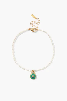 Mya Evil Eye Bracelet Green Mix