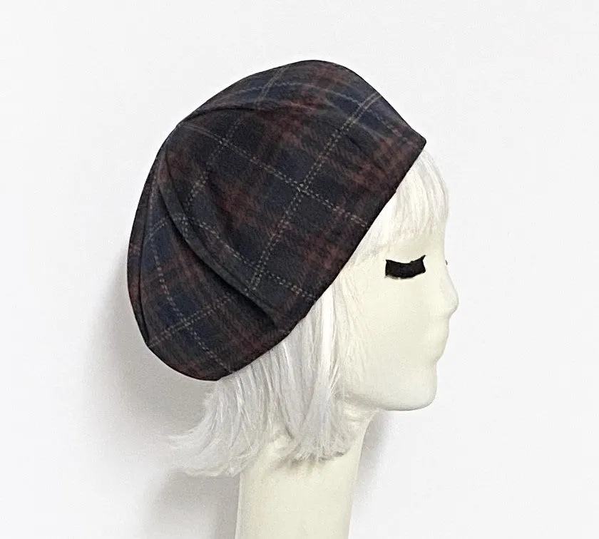 Plaid Beret Hat