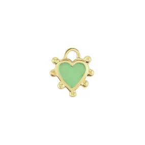 Spring Green Boho Heart Charm