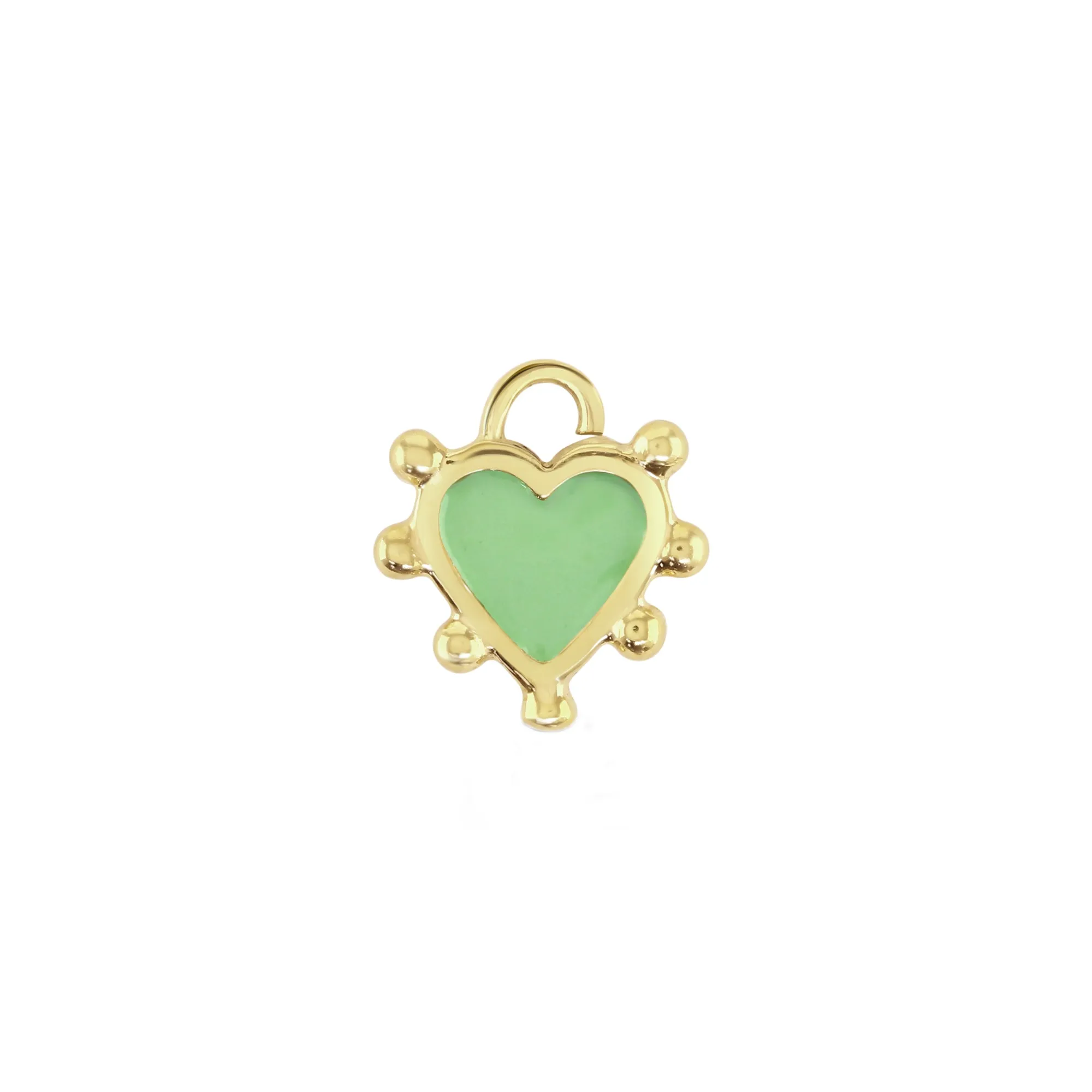 Spring Green Boho Heart Charm