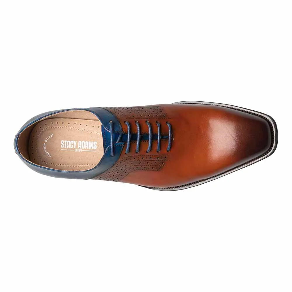 Stacy Adams Cognac Multi HALLOWAY Plain Toe Oxford