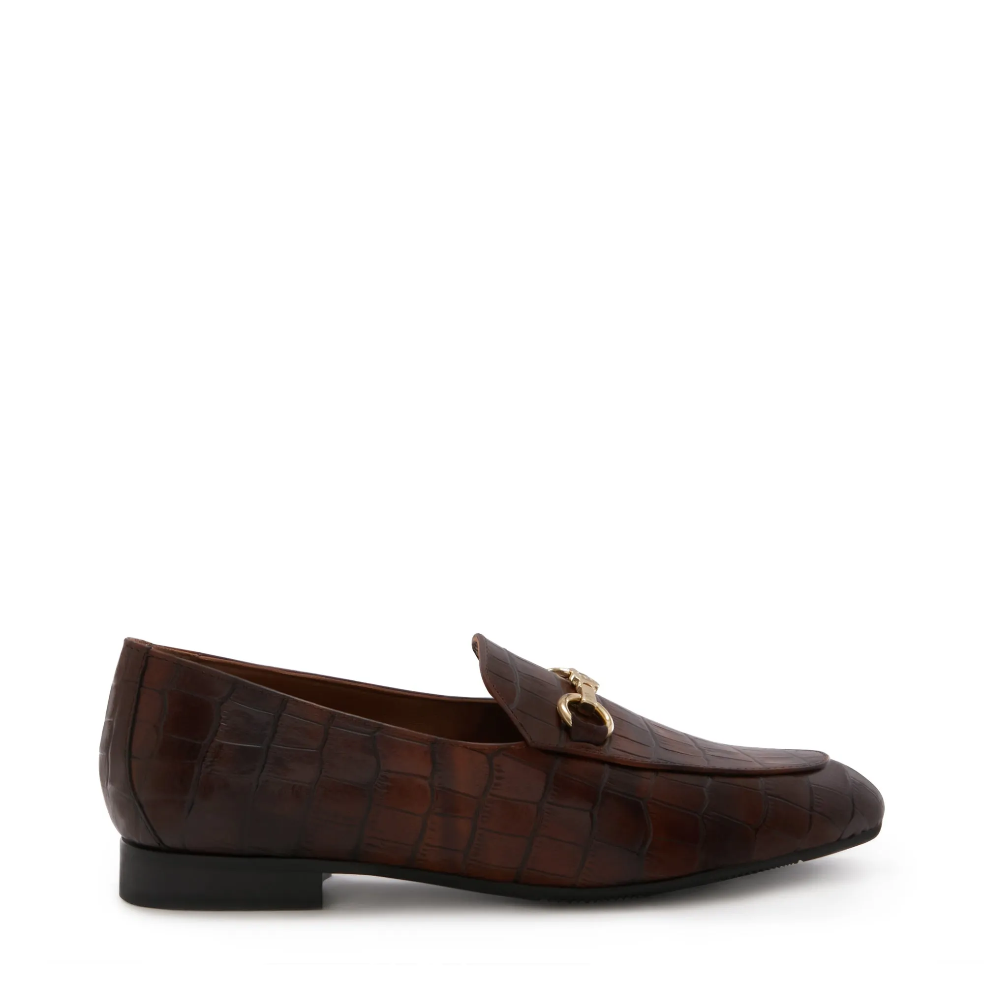 Vendôme Fleur croco brown calfskin leather loafers