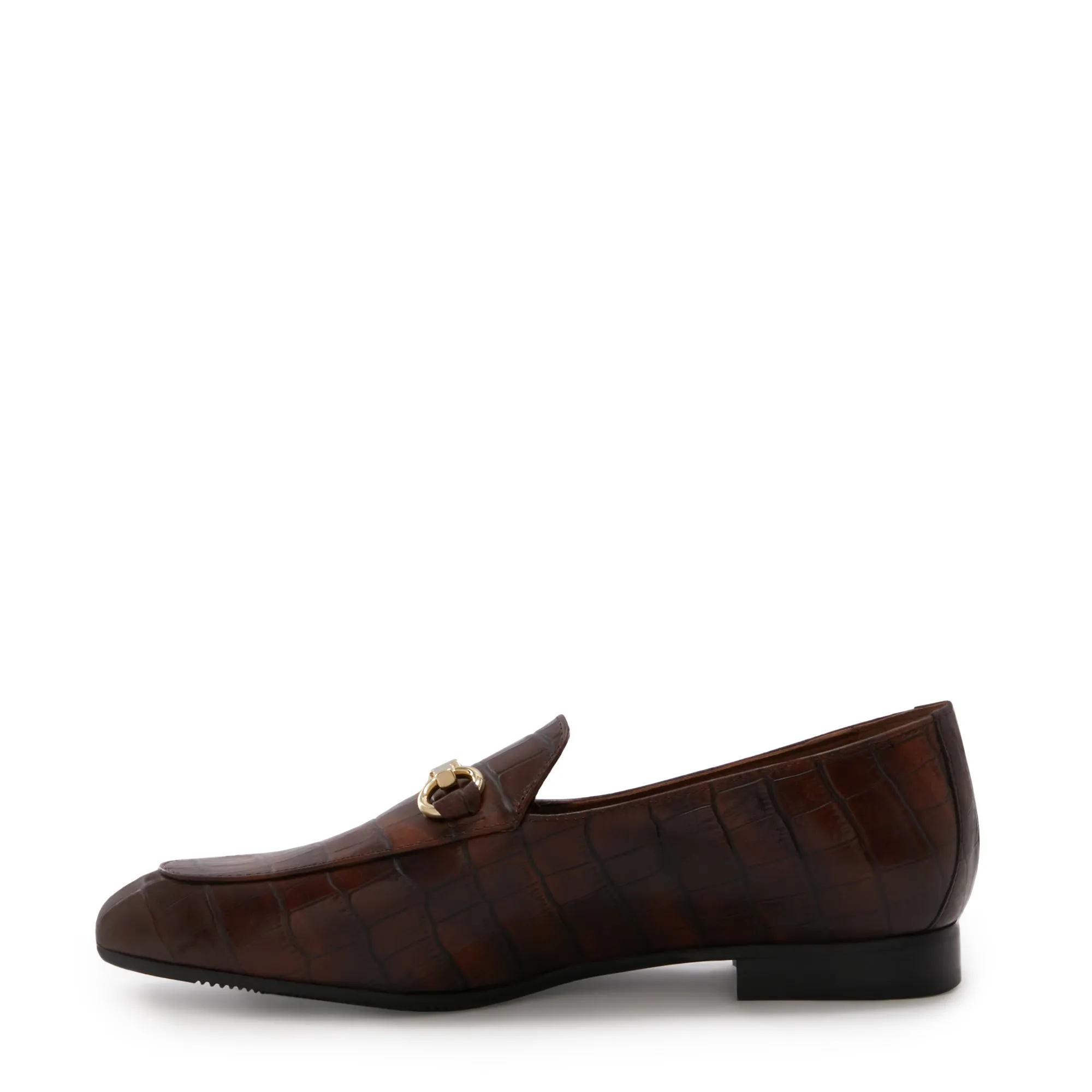 Vendôme Fleur croco brown calfskin leather loafers